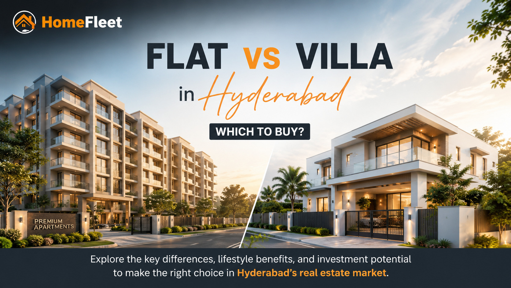 Flat vs villa in Hyderabad comparing modern apartments and gated villas